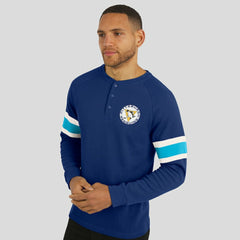 Pittsburgh Penguins Darius Rucker Collection by Fanatics Waffle-Knit Raglan Long Sleeve Henley T-Shirt - Navy T-shirts