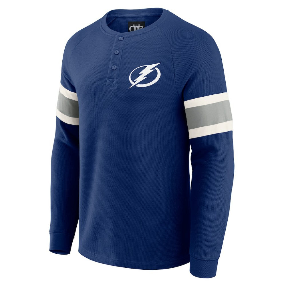 Tampa Bay Lightning Darius Rucker Collection by Fanatics Waffle-Knit Raglan Long Sleeve Henley T-Shirt - Navy T-shirts