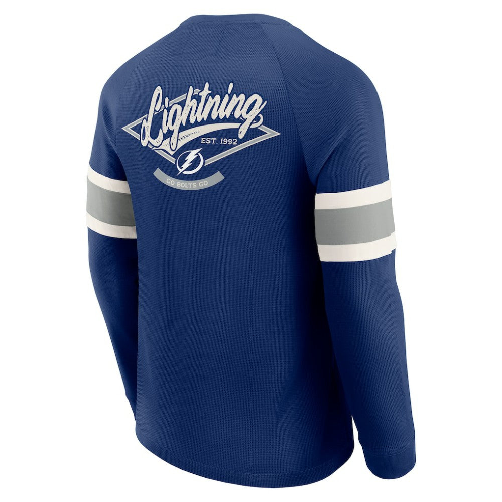 Tampa Bay Lightning Darius Rucker Collection by Fanatics Waffle-Knit Raglan Long Sleeve Henley T-Shirt - Navy T-shirts
