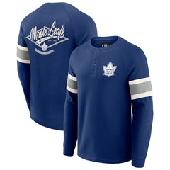 Toronto Maple Leafs Darius Rucker Collection by Fanatics Waffle-Knit Raglan Long Sleeve Henley T-Shirt - Navy T-shirts
