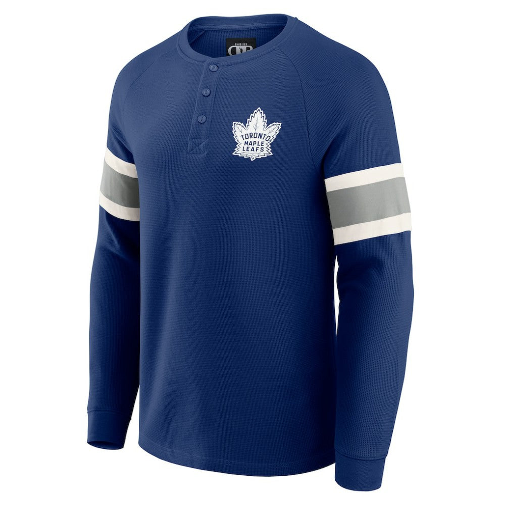 Toronto Maple Leafs Darius Rucker Collection by Fanatics Waffle-Knit Raglan Long Sleeve Henley T-Shirt - Navy T-shirts