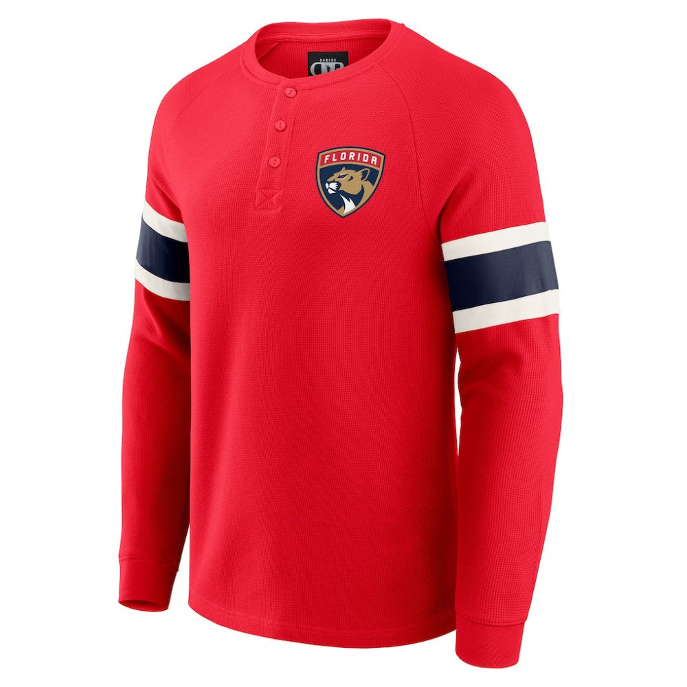 Florida Panthers Darius Rucker Collection by Fanatics Waffle-Knit Raglan Long Sleeve Henley T-Shirt - Red T-shirts
