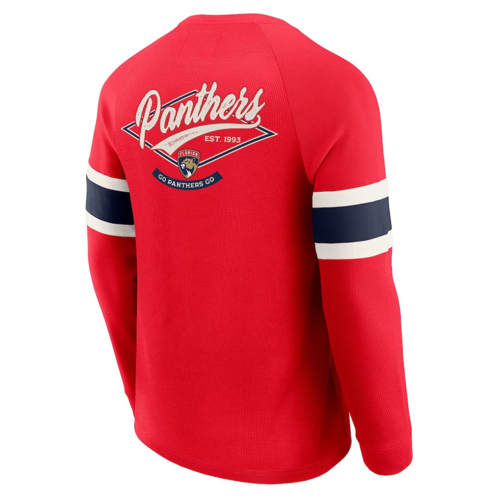 Florida Panthers Darius Rucker Collection by Fanatics Waffle-Knit Raglan Long Sleeve Henley T-Shirt - Red T-shirts