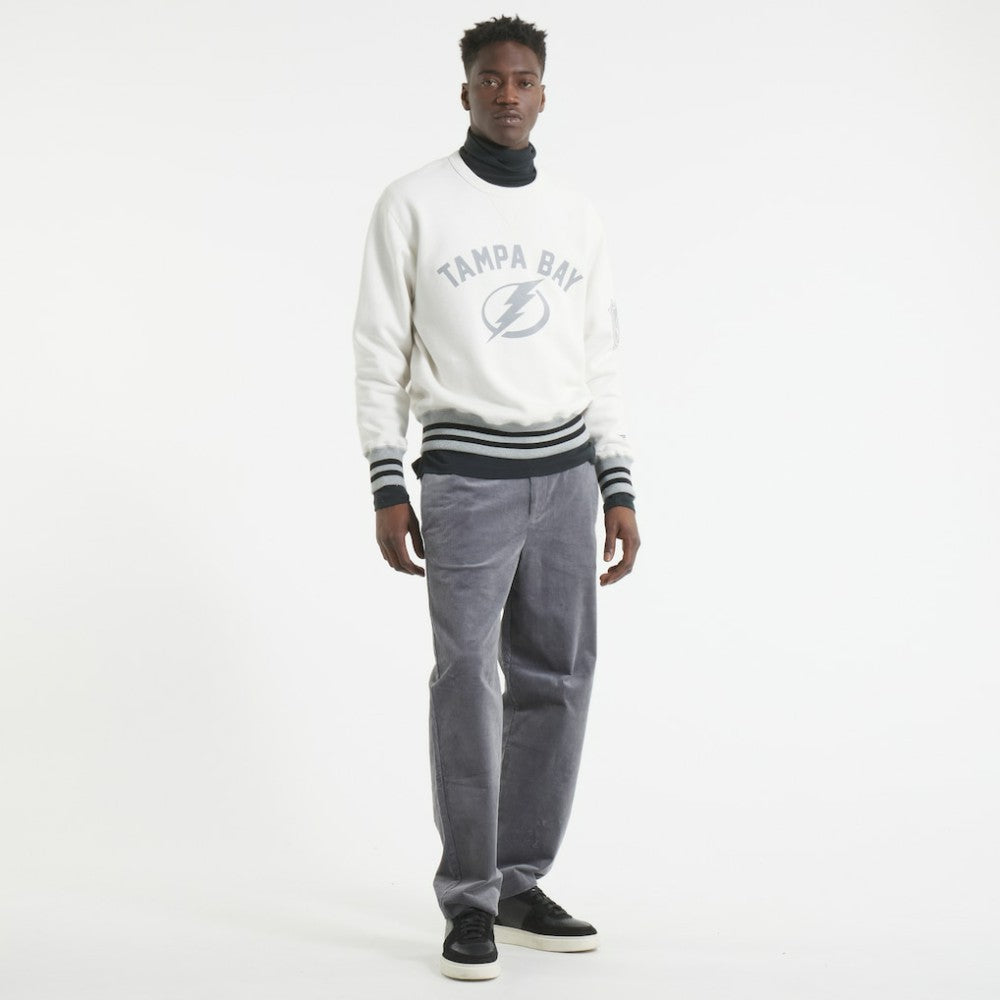 Tampa Bay Lightning Todd Snyder by Fanatics Relaxed Canadian Fleece Crew - Heather Gray