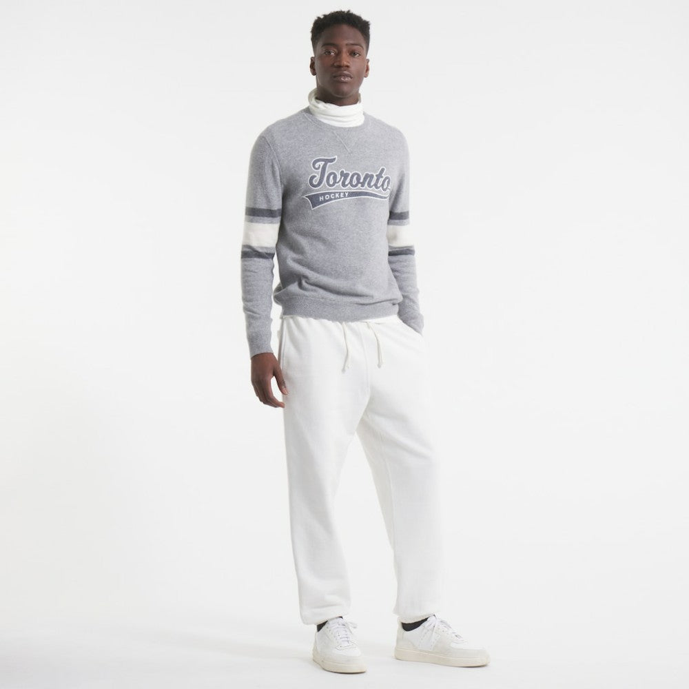Toronto Maple Leafs Todd Snyder by Fanatics Cashmere Crew Sweater - Athletic Heather Gray