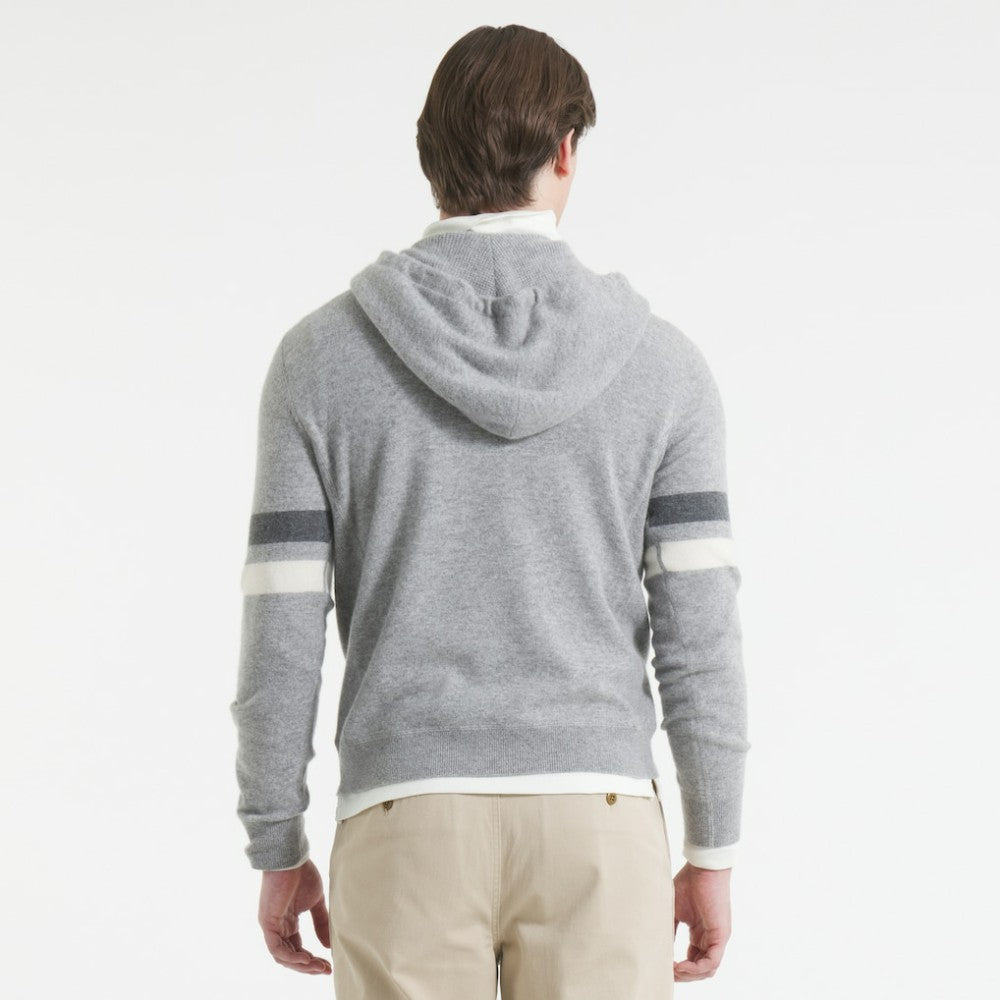 New York Rangers Todd Snyder by Fanatics Cashmere Hooded Sweater - Athletic Heather Gray