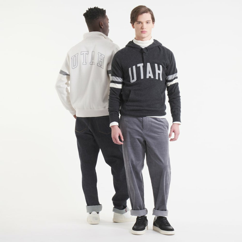 Utah Mammoth Todd Snyder by Fanatics Cashmere Hooded Sweater - Heather Black