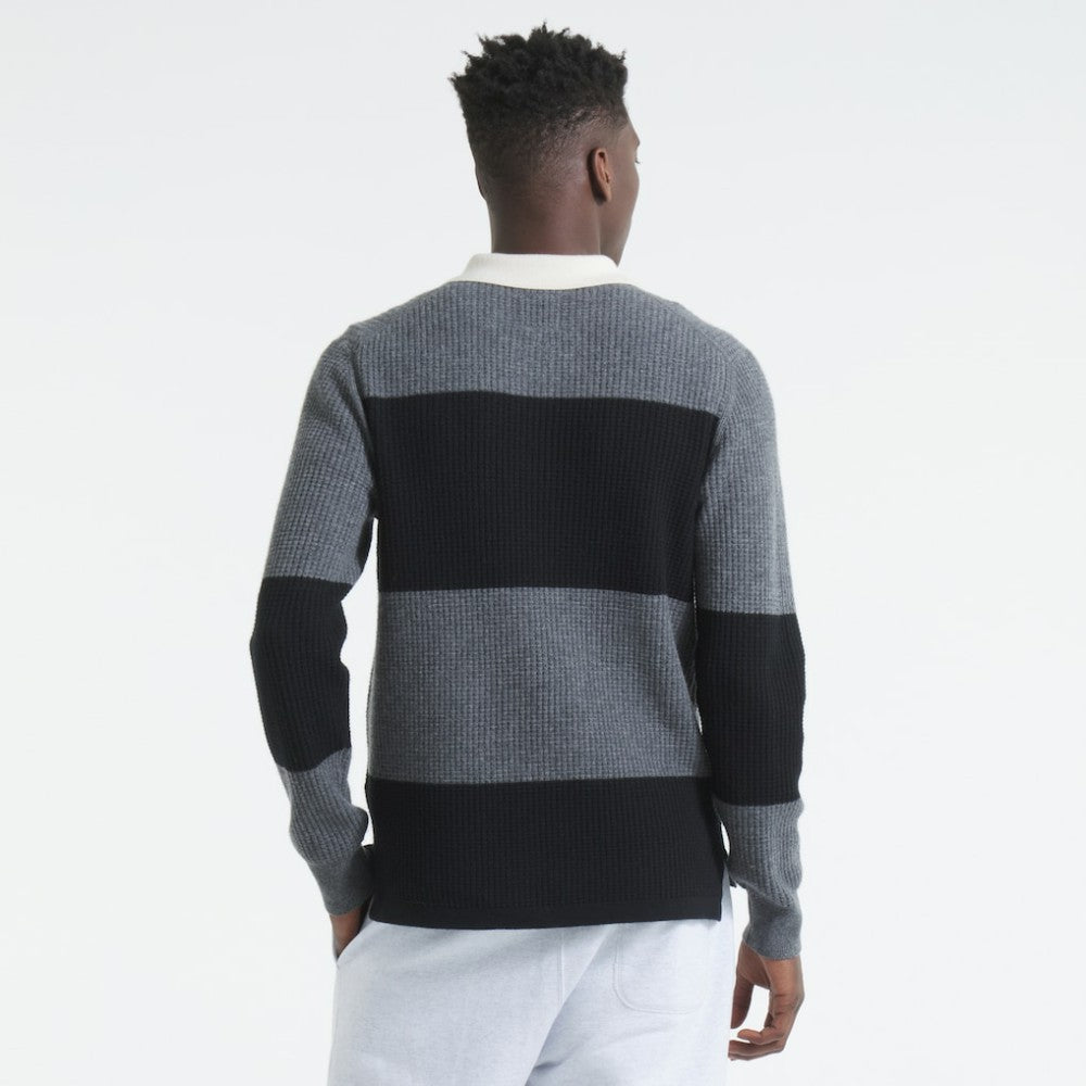Chicago Blackhawks Todd Snyder by Fanatics Cashmere Rugby Sweater - Dark Heather Gray