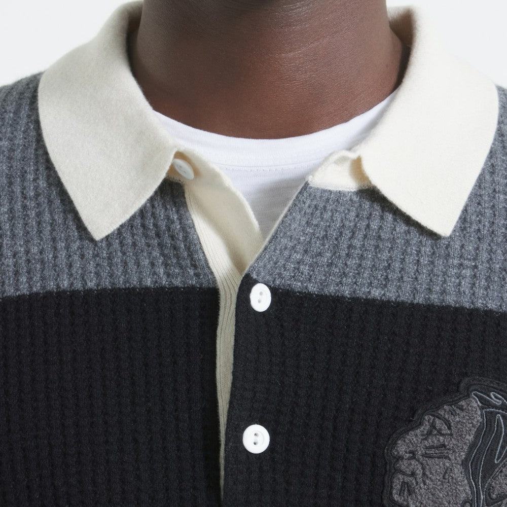 Chicago Blackhawks Todd Snyder by Fanatics Cashmere Rugby Sweater - Dark Heather Gray