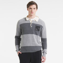 New York Rangers Todd Snyder by Fanatics Cashmere Rugby Sweater - Athletic Heather Gray