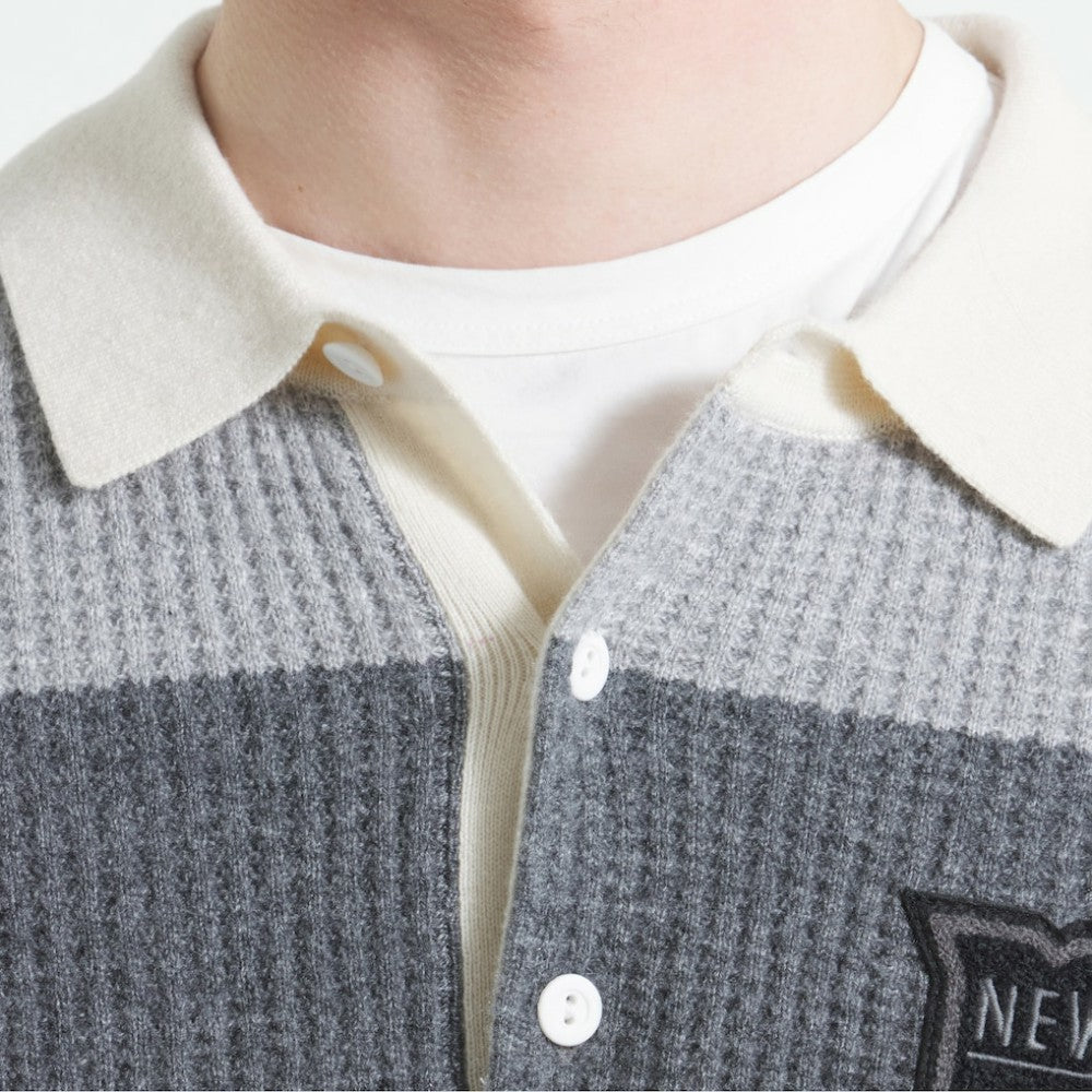 New York Rangers Todd Snyder by Fanatics Cashmere Rugby Sweater - Athletic Heather Gray