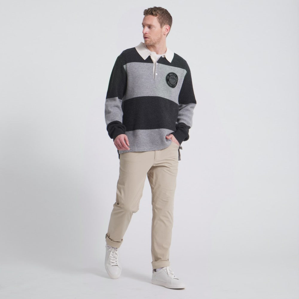 Los Angeles Kings Todd Snyder by Fanatics Cashmere Rugby Sweater - Athletic Heather Gray