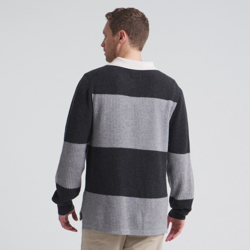 Los Angeles Kings Todd Snyder by Fanatics Cashmere Rugby Sweater - Athletic Heather Gray