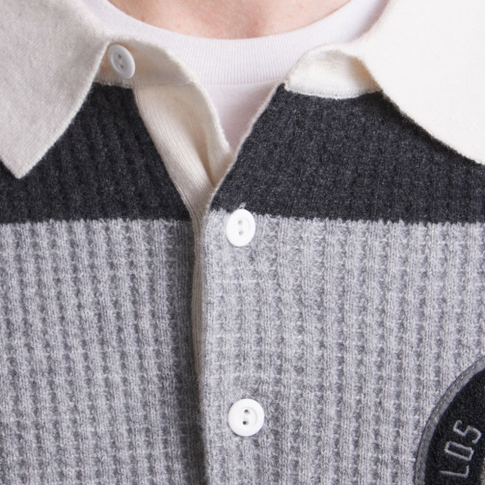 Los Angeles Kings Todd Snyder by Fanatics Cashmere Rugby Sweater - Athletic Heather Gray