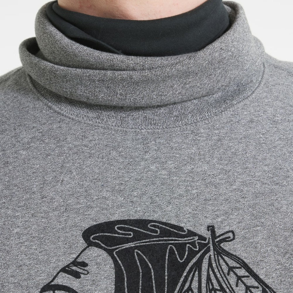 Chicago Blackhawks Todd Snyder by Fanatics Relaxed Canadian Fleece Turtleneck - Dark Heather Gray