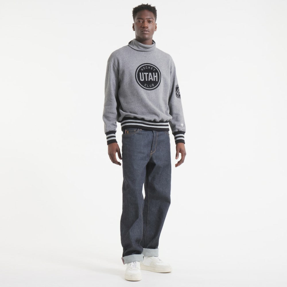 Utah Mammoth Todd Snyder by Fanatics Relaxed Canadian Fleece Turtleneck - Dark Heather Gray