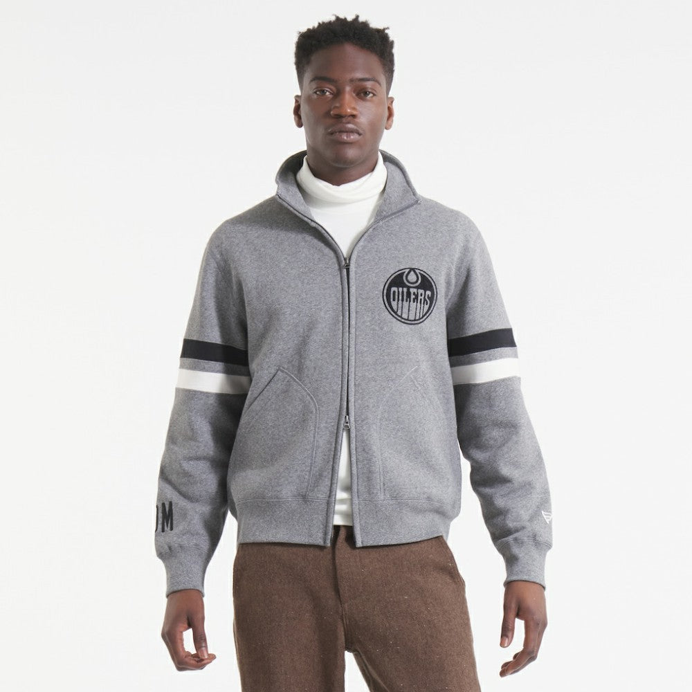 Edmonton Oilers Todd Snyder by Fanatics Full-Zip Fleece - Dark Heather Gray