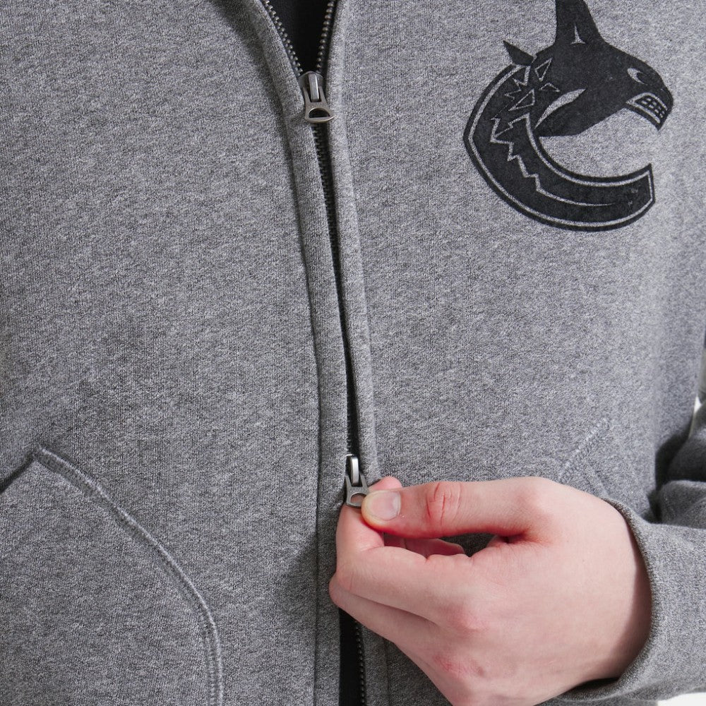 Vancouver Canucks Todd Snyder by Fanatics Full-Zip Fleece - Dark Heather Gray