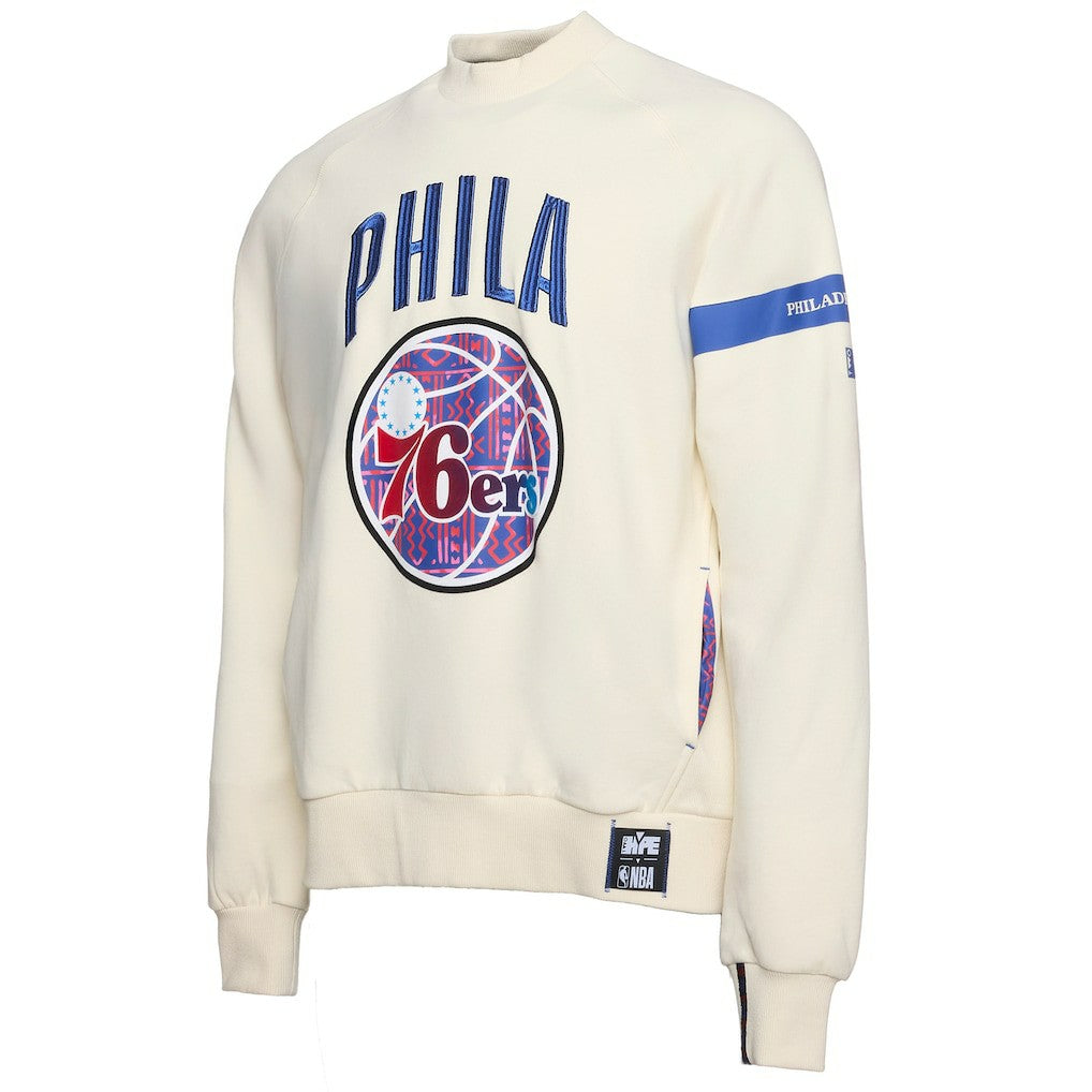 Philadelphia 76ers NBA x Two Hype Culture & Hoops Collection Premium Pullover Sweatshirt - Cream cheap
