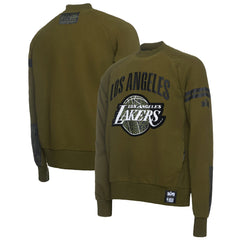 Los Angeles Lakers NBA x Two Hype Culture & Hoops Collection Premium Pullover Sweatshirt - Olive on sale