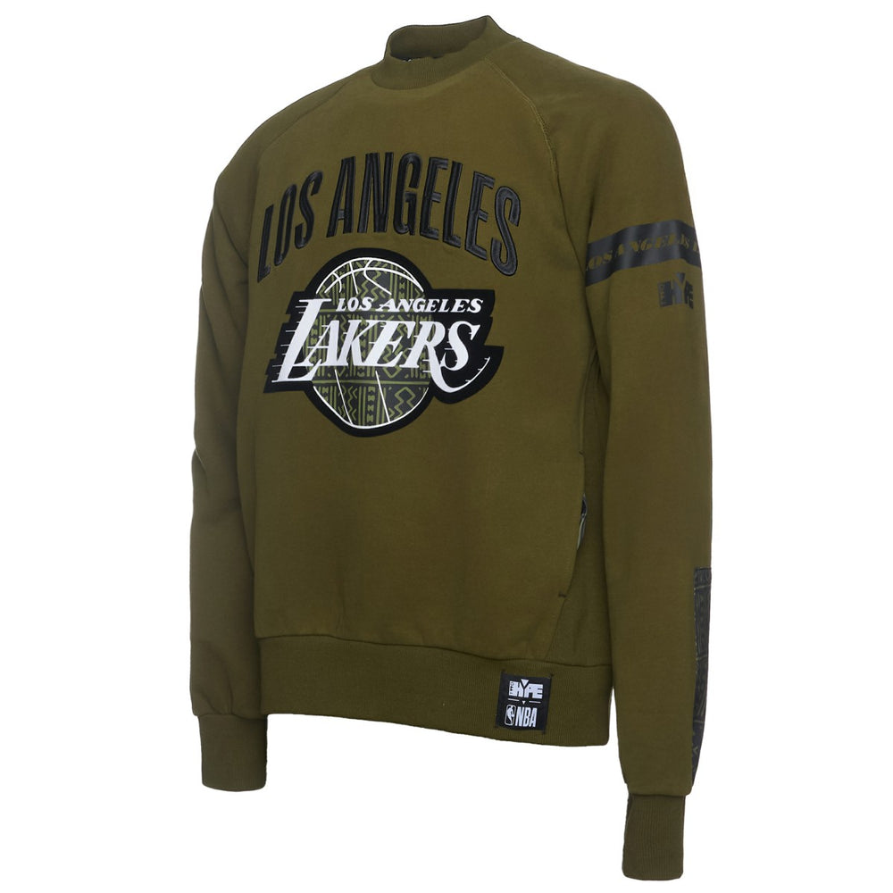 Los Angeles Lakers NBA x Two Hype Culture & Hoops Collection Premium Pullover Sweatshirt - Olive on sale