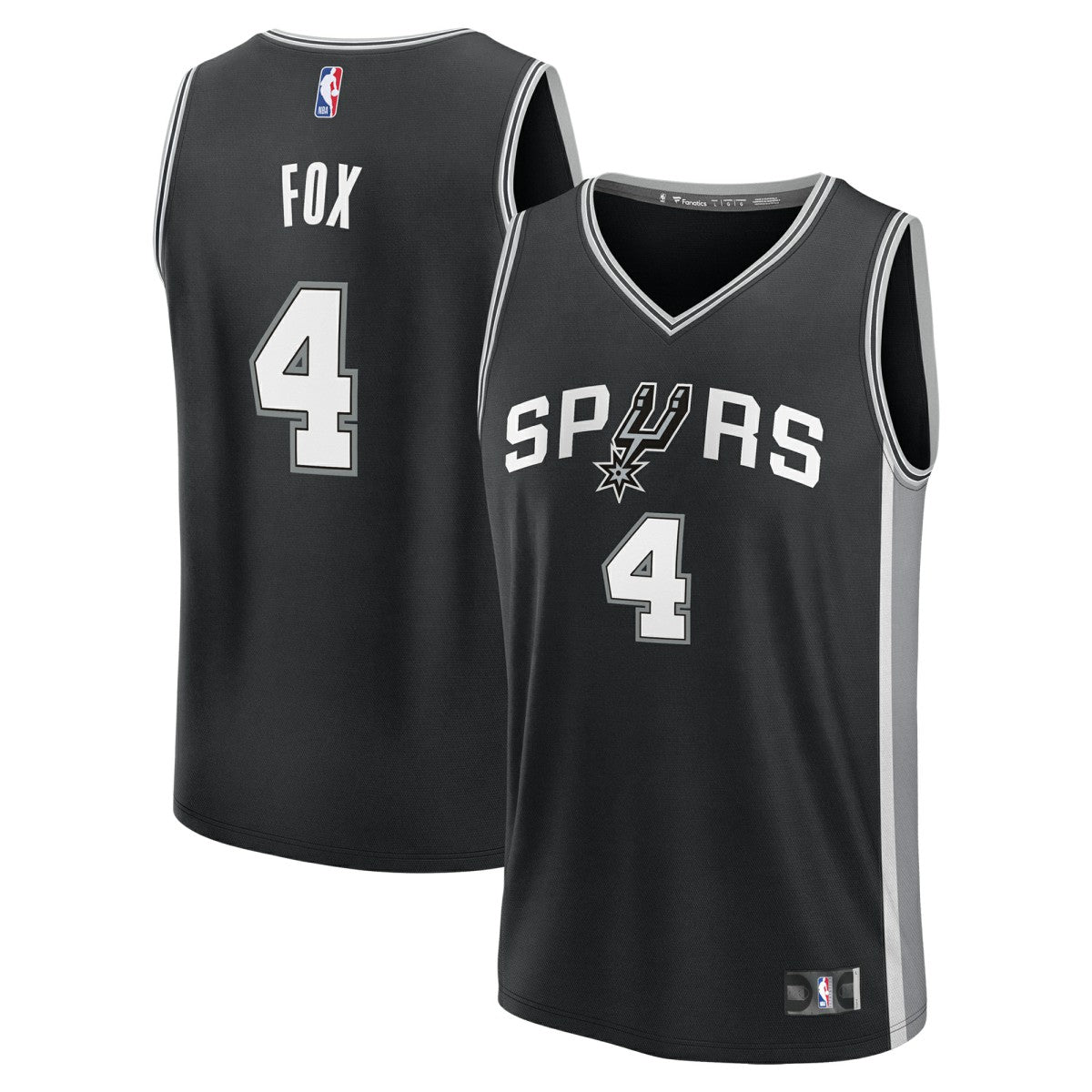 De'Aaron Fox San Antonio Spurs Fast Break Replica Player Jersey - Icon Edition - Black for sale