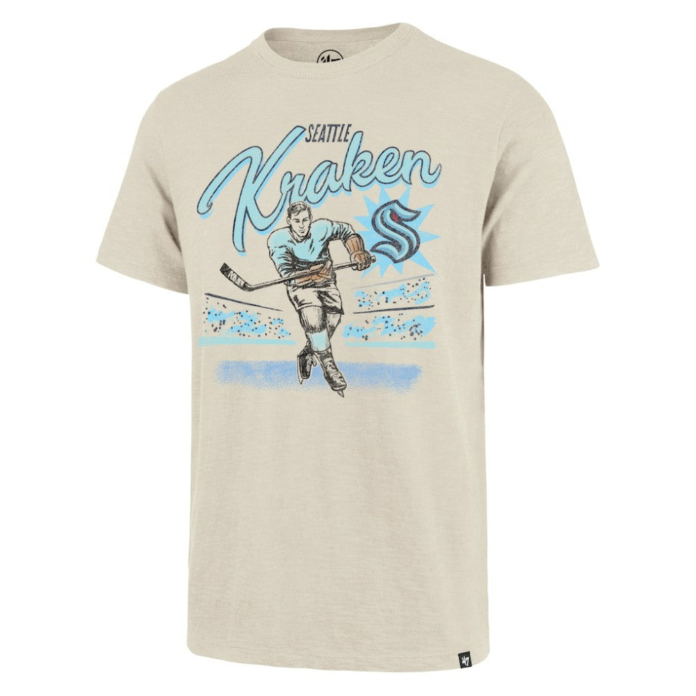Seattle Kraken '47 Hockey Player Golden Age Scrum T-Shirt - Natural T-shirts