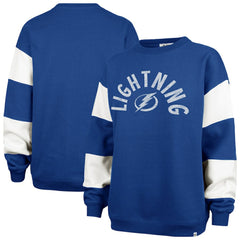 Tampa Bay Lightning '47 Women's Eephus Barred Pullover Sweatshirt - Blue Sweatshirts