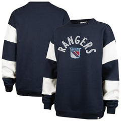 New York Rangers '47 Women's Eephus Barred Pullover Sweatshirt - Navy Sweatshirts