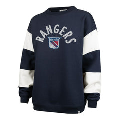 New York Rangers '47 Women's Eephus Barred Pullover Sweatshirt - Navy Sweatshirts