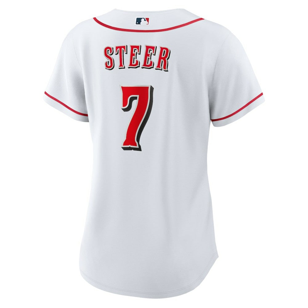 Spencer Steer Cincinnati Reds Women's Home Replica Jersey White