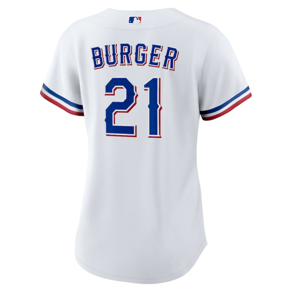 Jake Burger Texas Rangers Women's Home Replica Jersey White