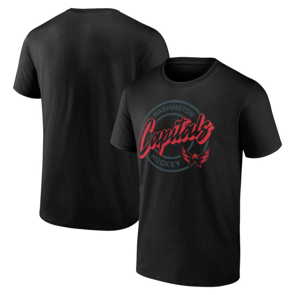 Washington Capitals Color Block Puck T-Shirt - Black T-shirts