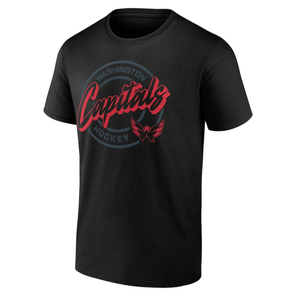 Washington Capitals Color Block Puck T-Shirt - Black T-shirts