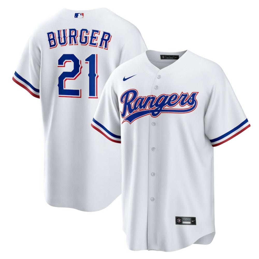 Jake Burger Texas Rangers Home Replica Jersey White