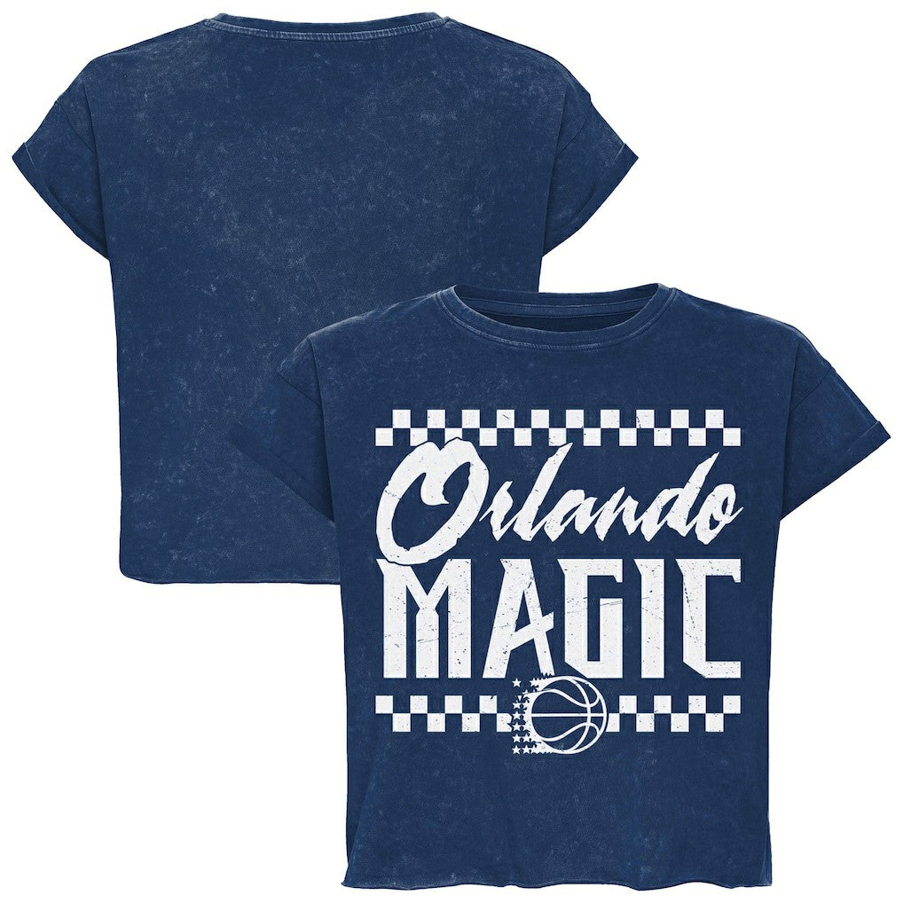 Orlando Magic Sportiqe Unisex Rock & Roll Collection Gwen Premium Mineral Wash Cropped T-Shirt - Blue discount