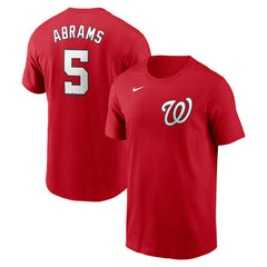 CJ Abrams Washington Nationals Fuse Name & Number T-Shirt Red