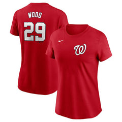 James Wood Washington Nationals Women's Cooperstown Collection Fuse Name & Number T-Shirt Red
