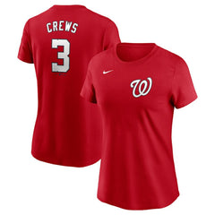 Dylan Crews Washington Nationals Women's Cooperstown Collection Fuse Name & Number T-Shirt Red