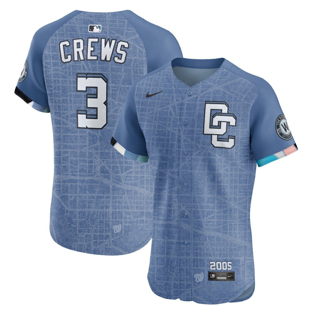 Dylan Crews Washington Nationals 2025 City Connect Elite Player Jersey Blue