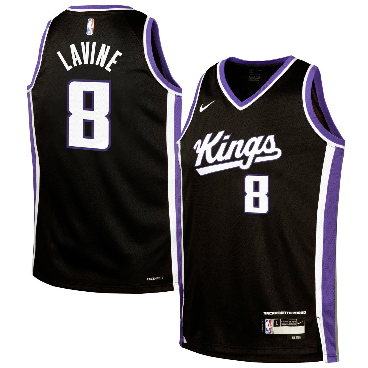 Zach LaVine Sacramento Kings Youth Swingman Jersey - Icon Edition - Black for sale