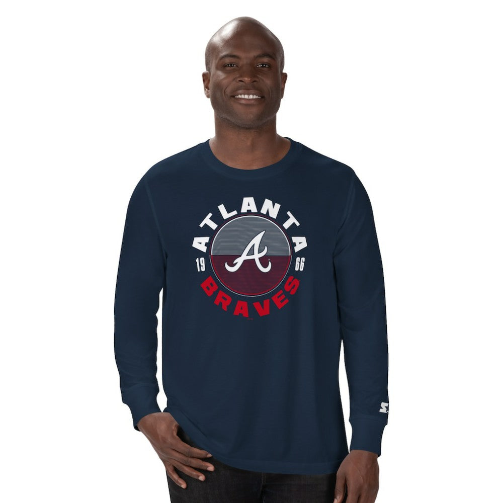 Atlanta Braves Starter Halftime Long Sleeve T-Shirt Navy