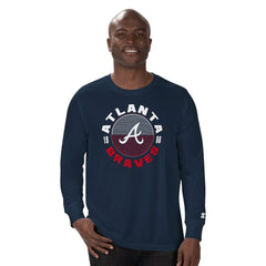 Atlanta Braves Starter Halftime Long Sleeve T-Shirt Navy