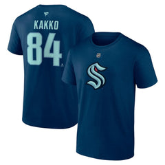 Kaapo Kakko Seattle Kraken Fanatics Authentic Stack Name & Number T-Shirt - Navy T-shirts