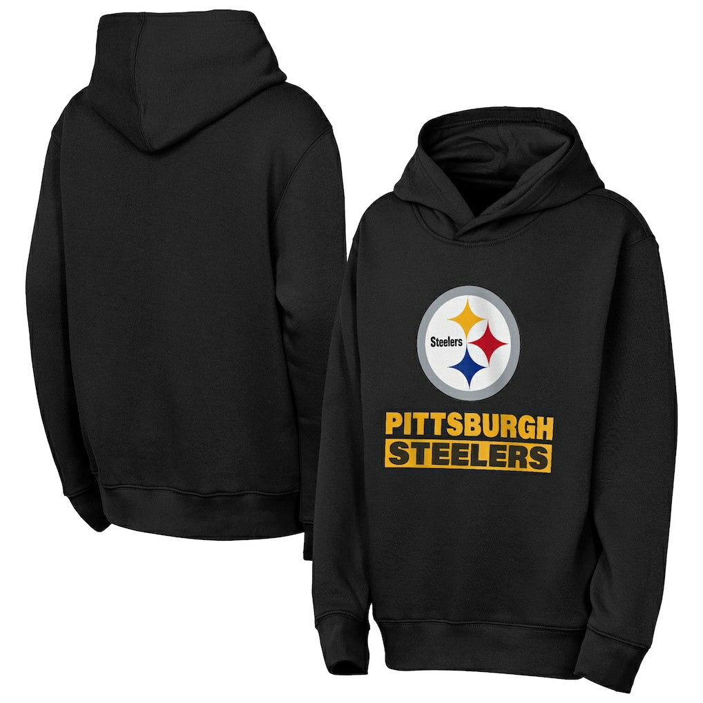 Pittsburgh Steelers Outerstuff Youth Back to Basics Hoodie - Black discount