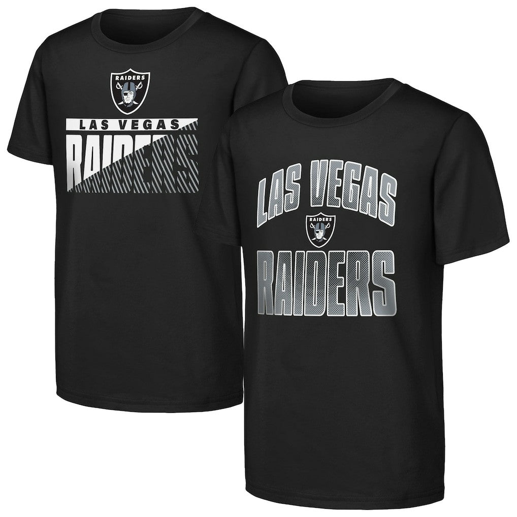Las Vegas Raiders Outerstuff Youth Never Quit 2-Pack T-Shirt Set - Black cheap