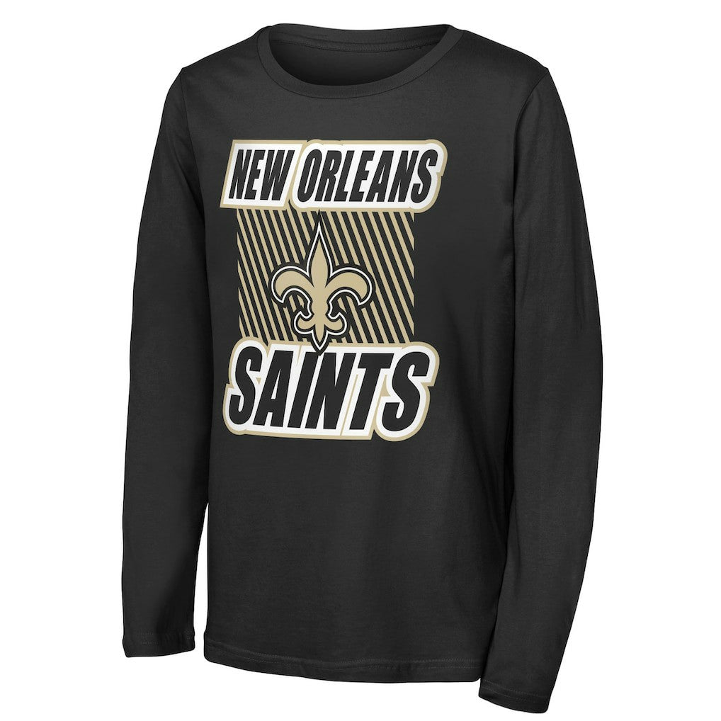 New Orleans Saints Outerstuff Youth Never Settle Long Sleeve T-Shirt - Black discount