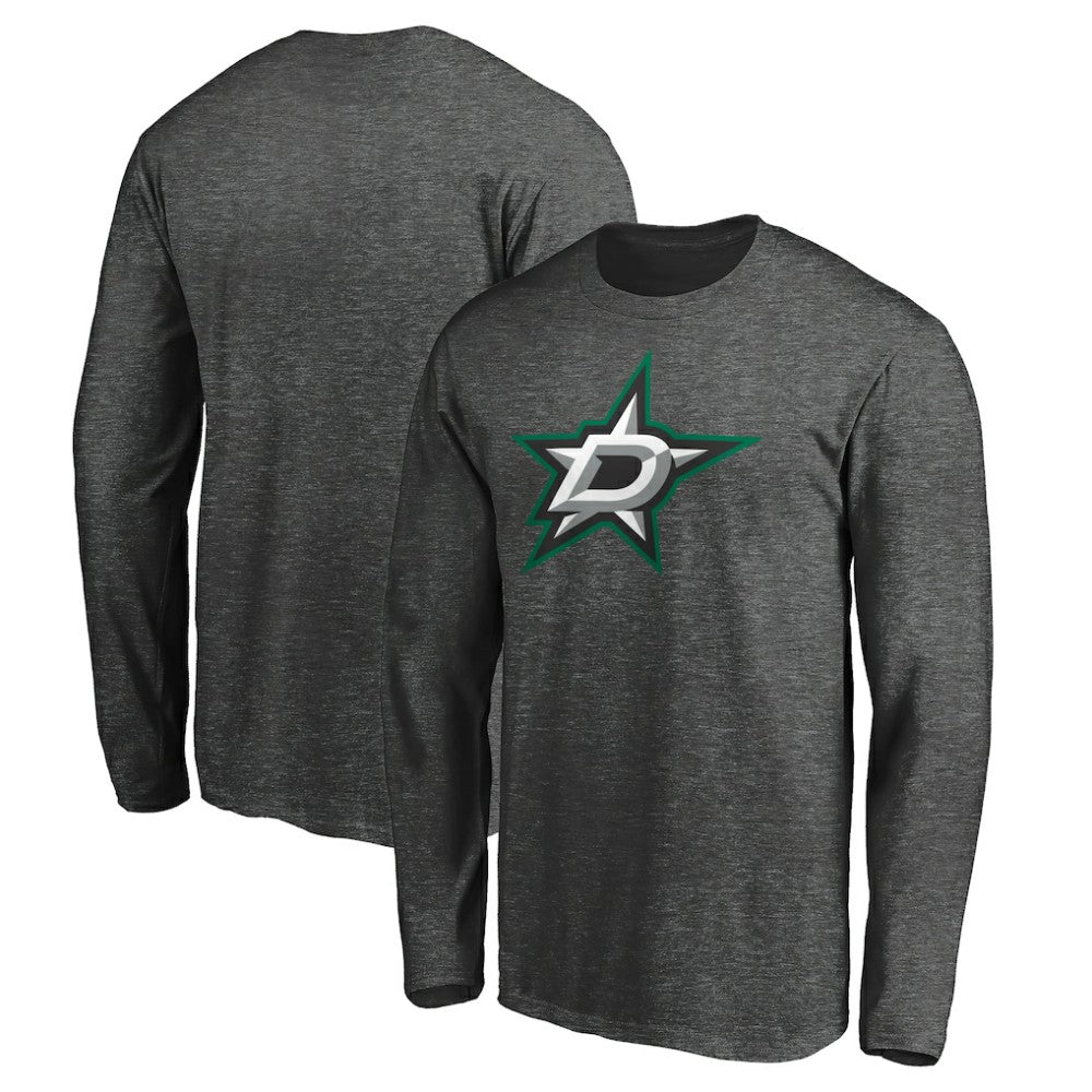Dallas Stars Fanatics Logo Long Sleeve T-Shirt - Charcoal T-shirts