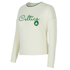 Boston Celtics Concepts Sport Women's Kaki Hacci Knit Long Sleeve Top & Shorts Set - Cream cheap