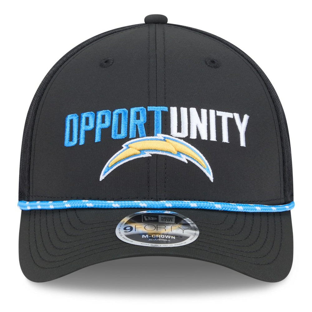 Los Angeles Chargers New Era 2025 Inspire Change 9FORTY M-Crown Adjustable Hat - Black for sale